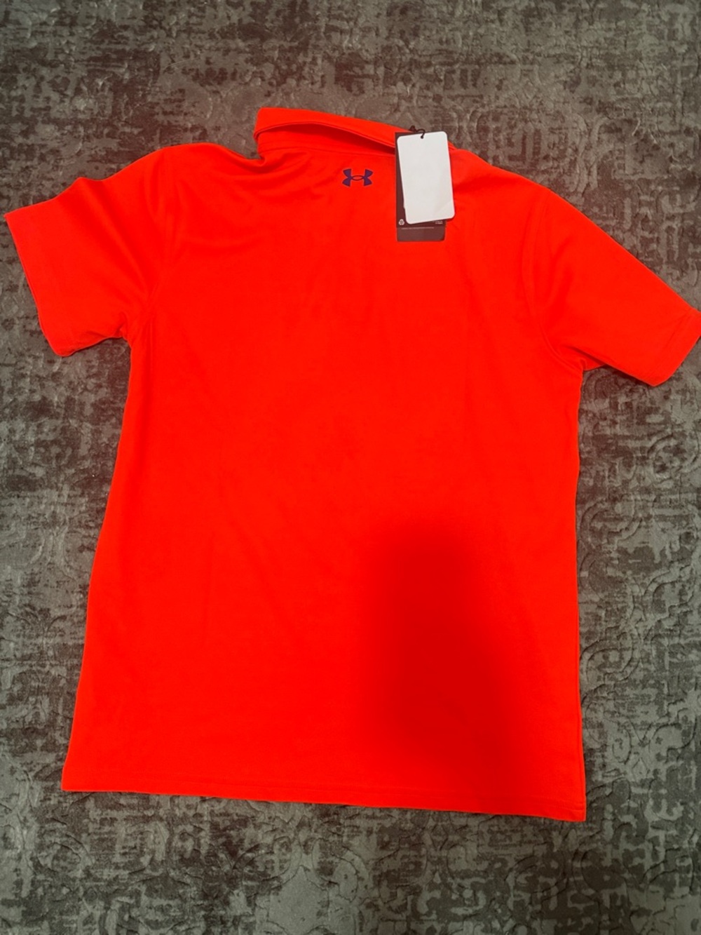 Under Armour Youth Kids Bright Orange Performance Polo NEW - Picture 3 of 3